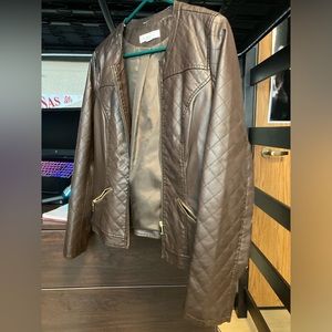 NY & Company Brown Leather Jacket